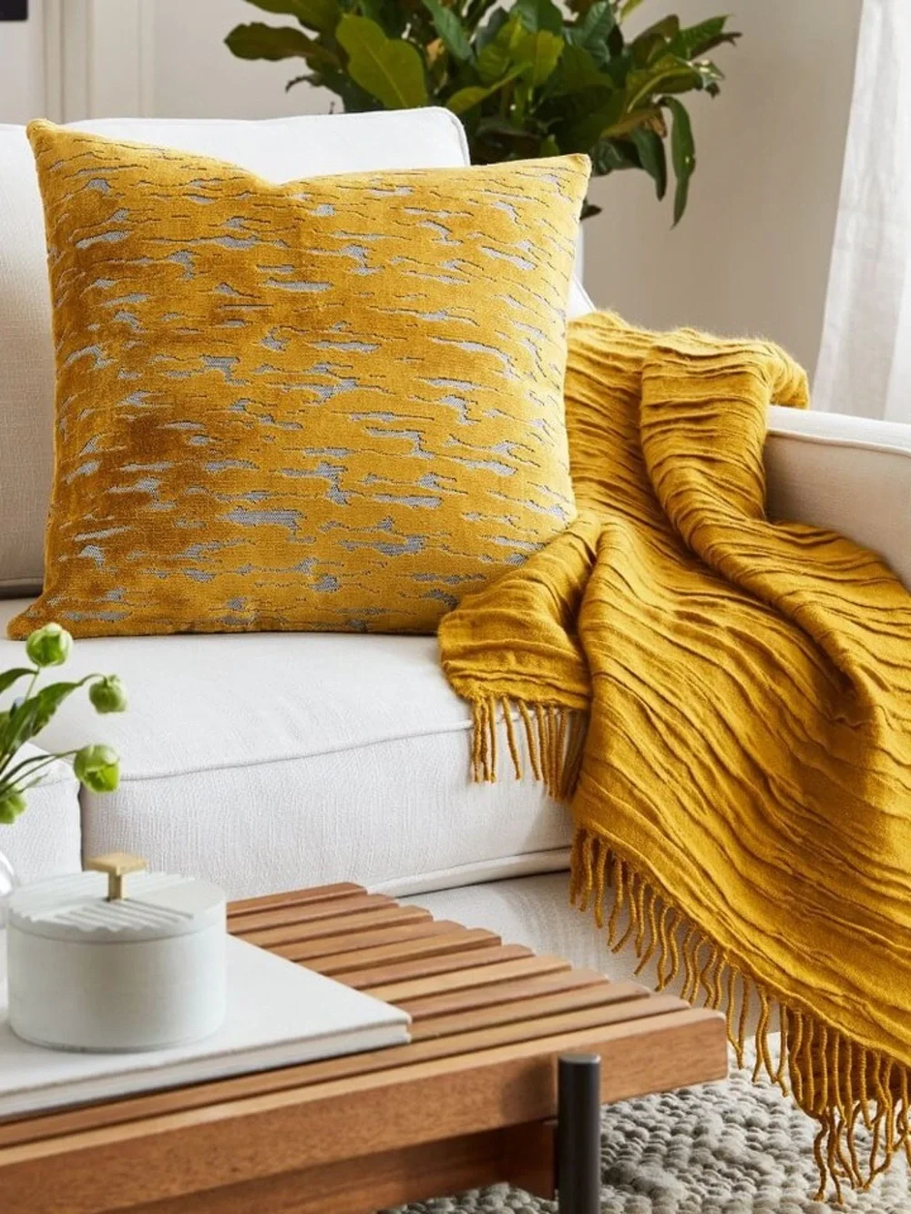West Elm Crinkled Throw Blanket